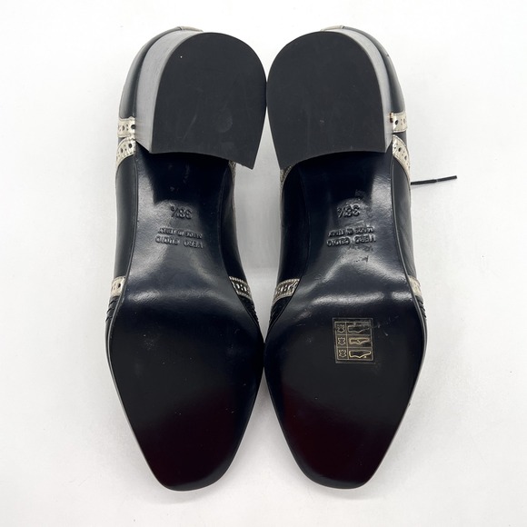 LAURENCE DACADE Victoria Heeled Lace Up Brogue Womens 38.5 Black Gold Leather - Picture 8 of 16